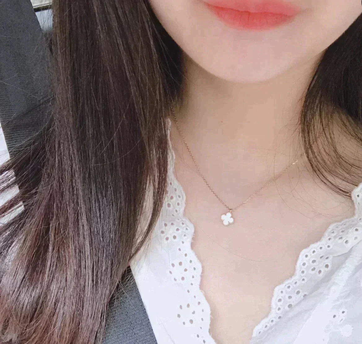 [⭐Maelin]CLOVER MINI 9.5MM WHITE MOTHER-OF-PEARL NECKLACE