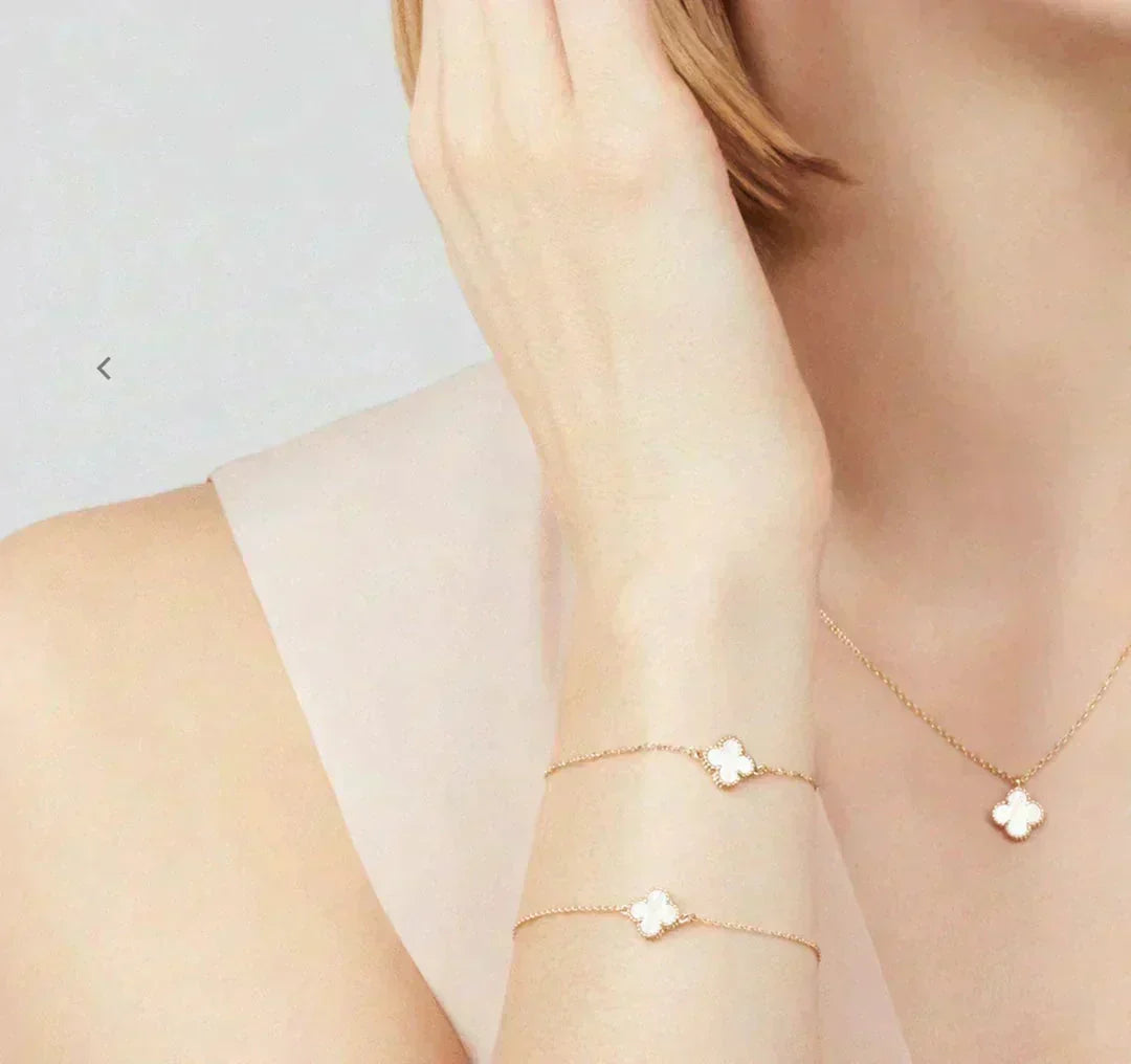 [⭐Maelin]CLOVER MINI 9.5MM WHITE MOTHER-OF-PEARL NECKLACE