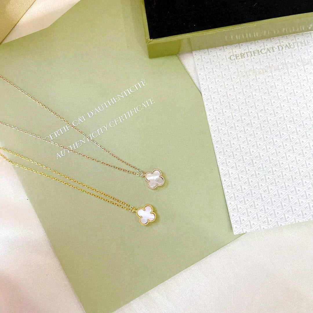 [⭐Maelin]CLOVER MINI 9.5MM WHITE MOTHER-OF-PEARL NECKLACE