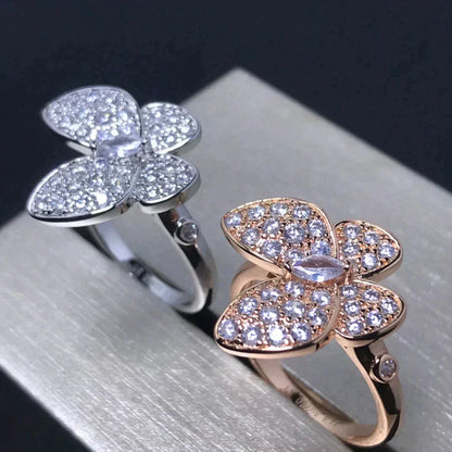 [⭐Maelin]BUTTERFLY PINK GOLD DIAMOND RING