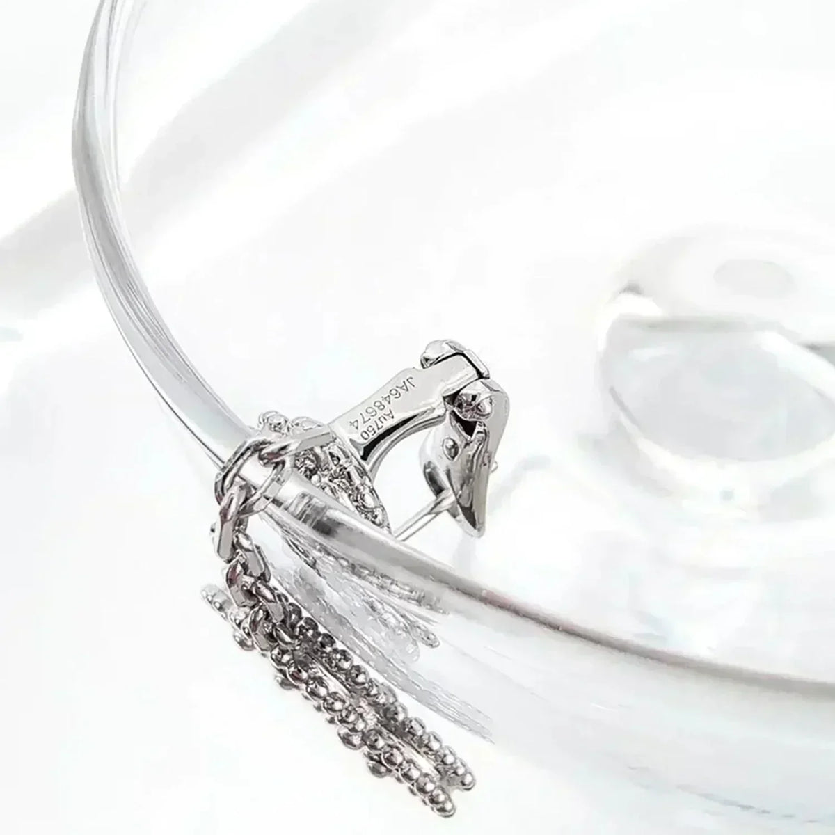 [⭐Maelin]CLOVER 2 MOTIFS  DIAMOND ONYX EARRINGS SILVER