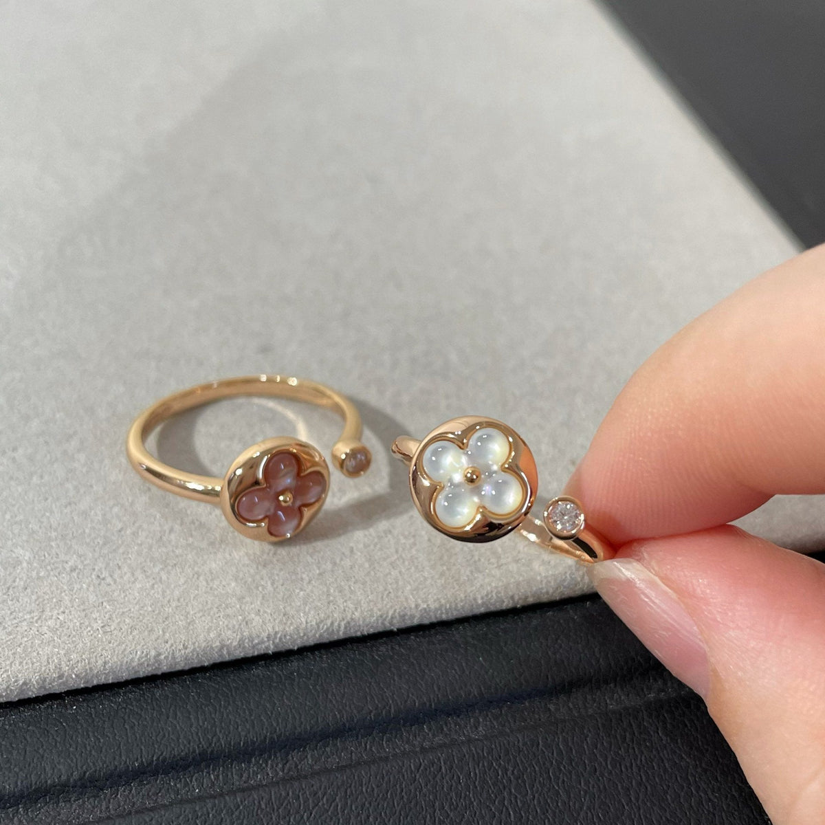 [⭐Maelin]SUN 1 DIAMOND PINK MOP RING