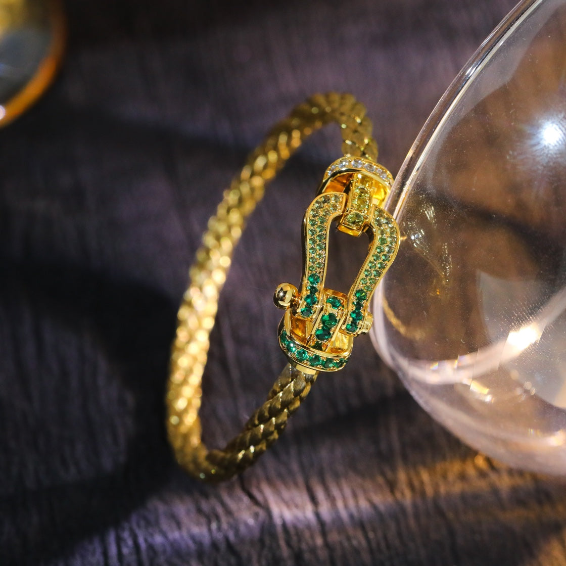 [⭐Maelin]FORCE 10 GOLD GREEN DIAMOND PAVED