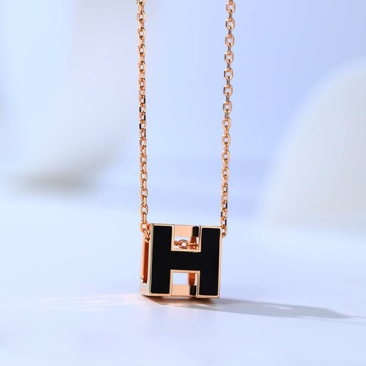 [⭐Maelin]H CAGE PINK GOLD NECKLACE