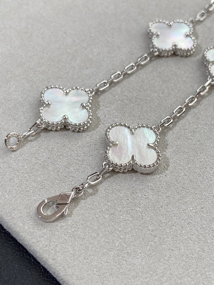 [⭐Maelin]CLOVER WHITE PEARL MOP 5 MOTIF BRACELET COLLECTION