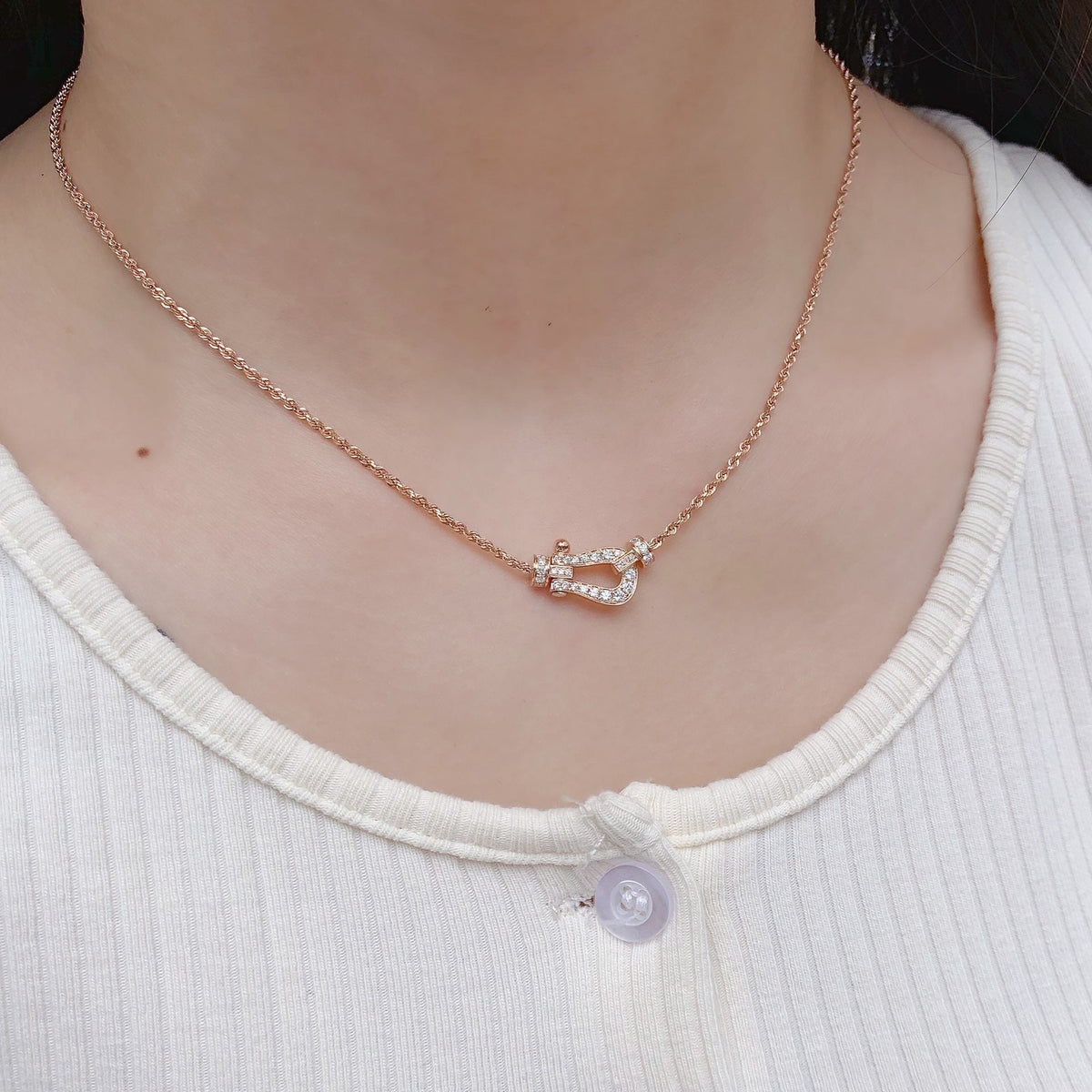 [⭐Maelin]FORCE 10 PINK GOLD DIAMOND NECKLACE