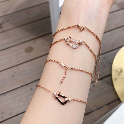 [⭐Maelin]FORCE 10 PINK GOLD DIAMOND NECKLACE