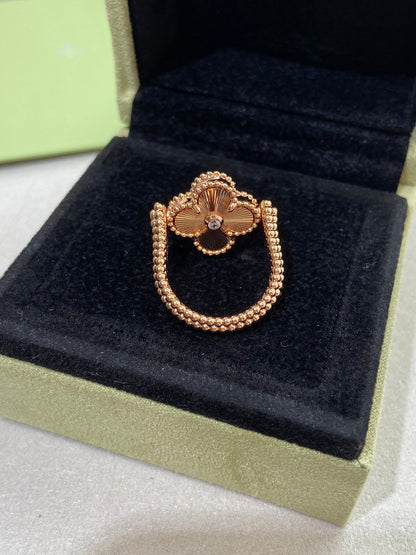 [⭐Maelin]CLOVER RIVERSIBLE ROSE GOLD RING