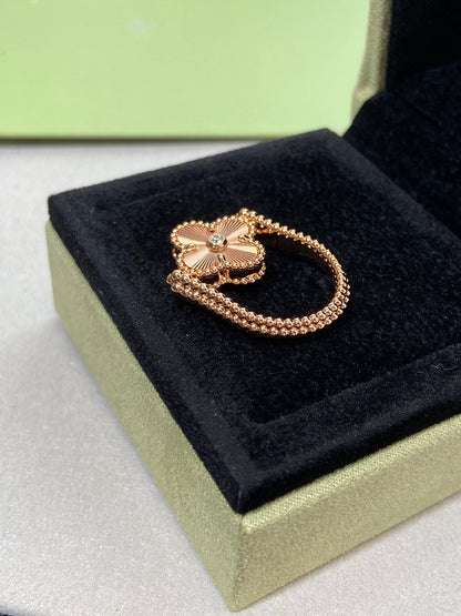 [⭐Maelin]CLOVER RIVERSIBLE ROSE GOLD RING