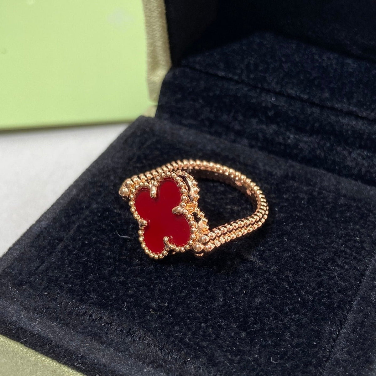 [⭐Maelin]CLOVER RIVERSIBLE ROSE GOLD RING