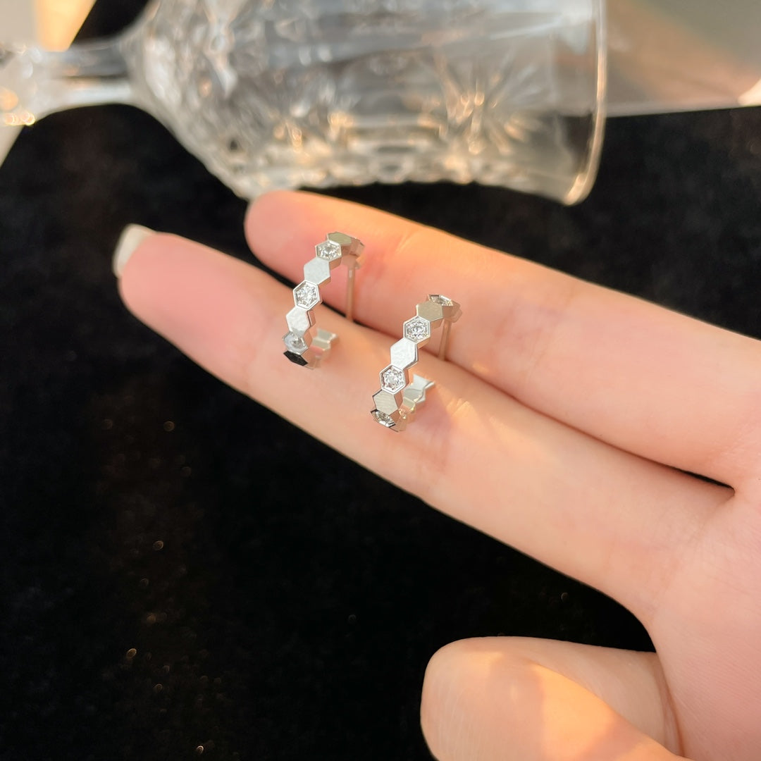 [⭐Maelin]BEE LOVE DIAMOND HOOP EARRINGS