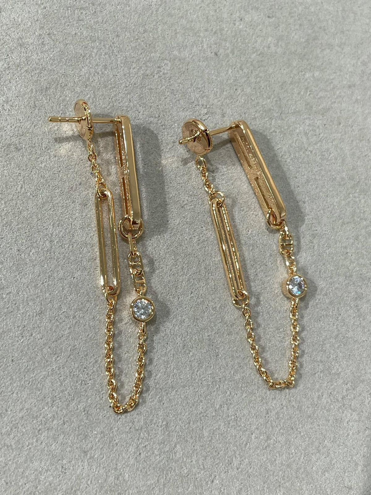 [⭐Maelin]CHAINE CHAOS DIAMOND DROP EARRINGS