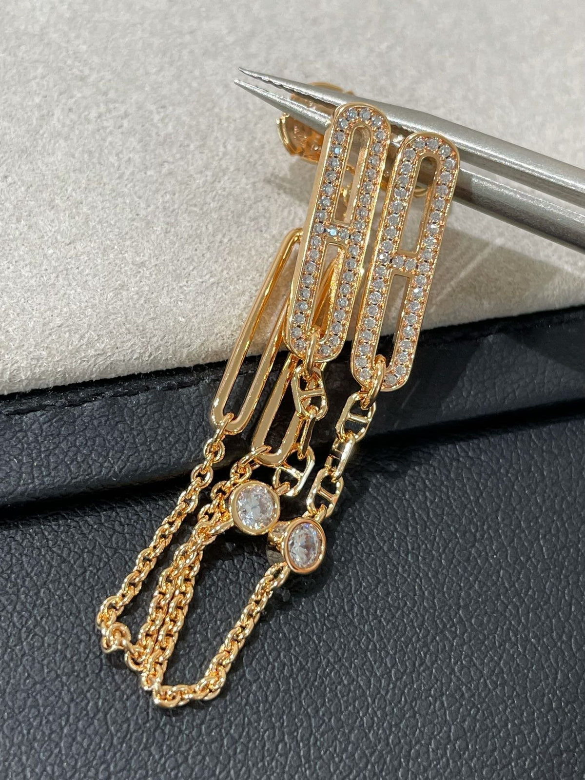 [⭐Maelin]CHAINE CHAOS DIAMOND DROP EARRINGS