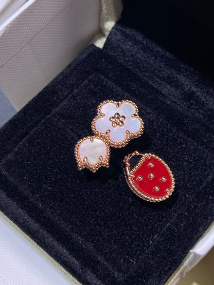 [⭐Maelin]LUCKY 3 MOTIF ROSE GOLD RING