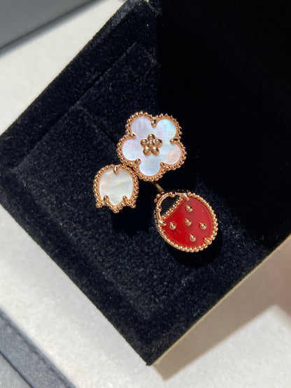 [⭐Maelin]LUCKY 3 MOTIF ROSE GOLD RING