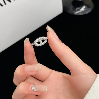 [⭐Maelin]RONDE SMALL SILVER DIAMOND RING