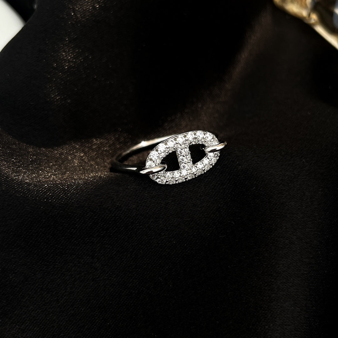 [⭐Maelin]RONDE SMALL SILVER DIAMOND RING
