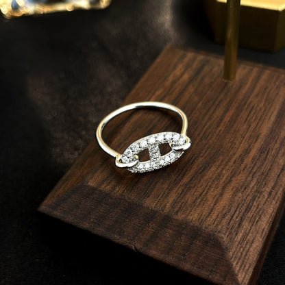 [⭐Maelin]RONDE SMALL SILVER DIAMOND RING