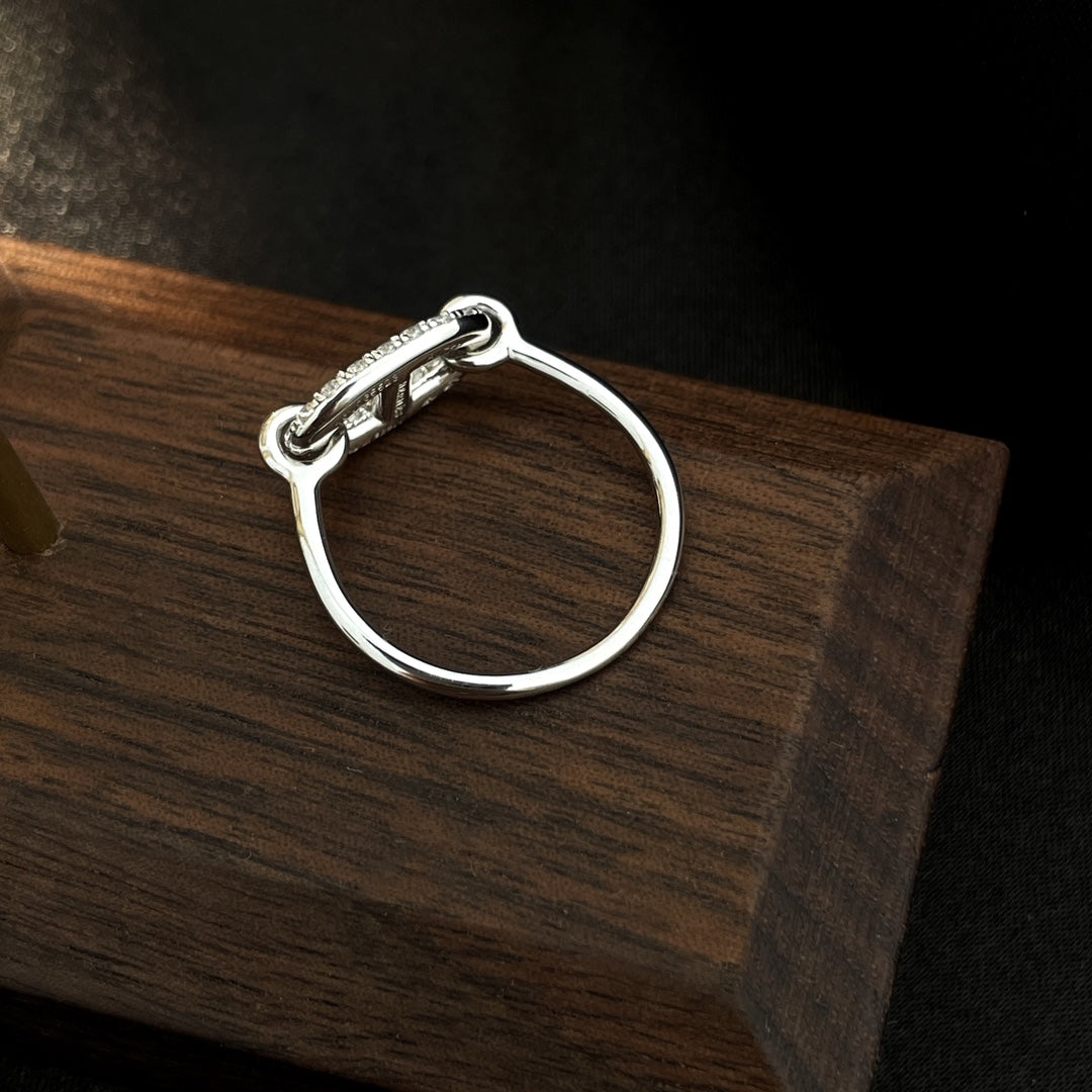 [⭐Maelin]RONDE SMALL SILVER DIAMOND RING