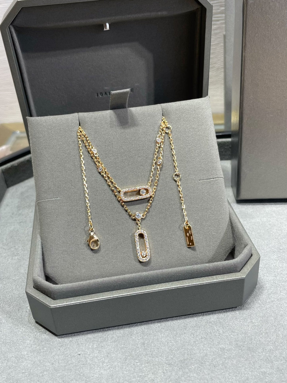 [⭐Maelin]MOVE 2 ROW DIAMOND NECKLACE