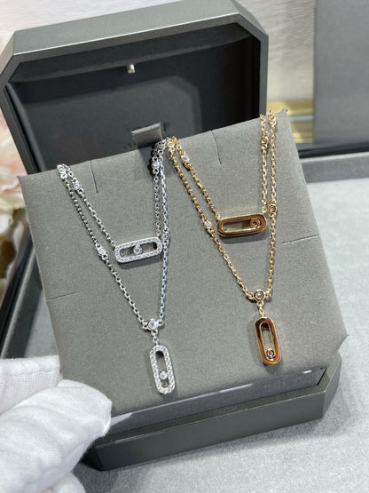[⭐Maelin]MOVE 2 ROW DIAMOND NECKLACE