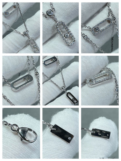 [⭐Maelin]MOVE 2 ROW DIAMOND NECKLACE