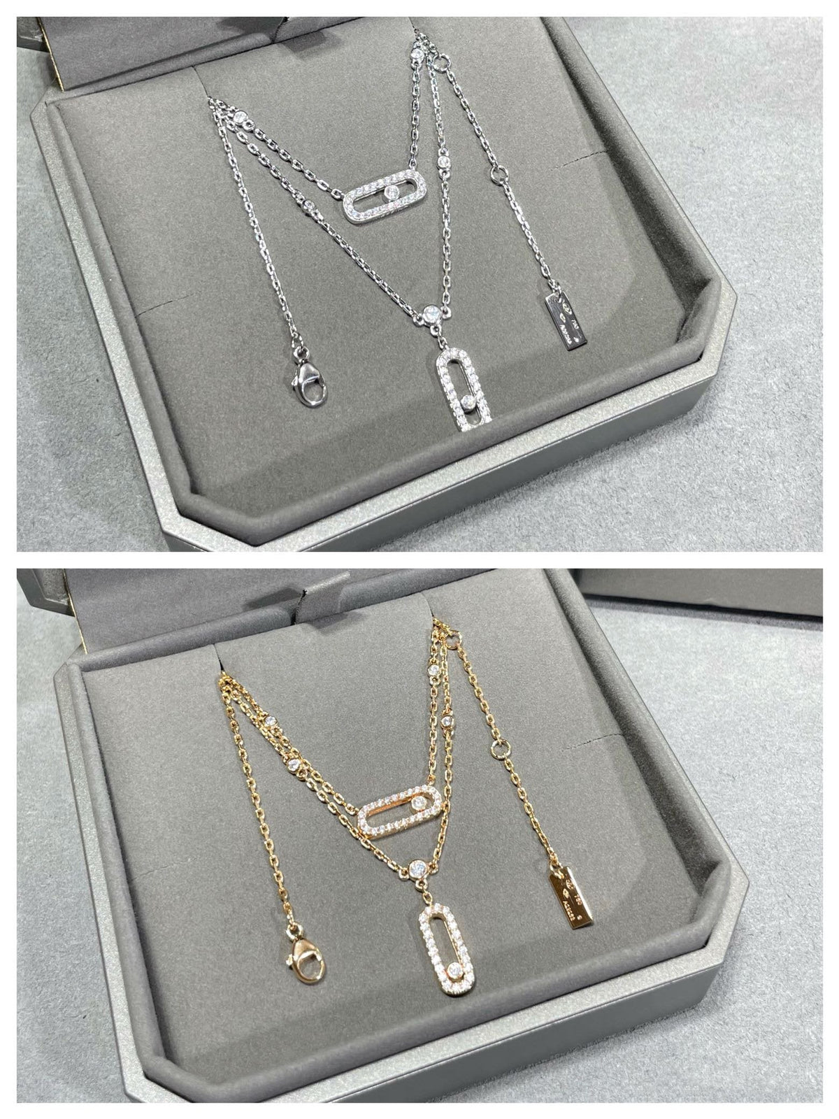 [⭐Maelin]MOVE 2 ROW DIAMOND NECKLACE