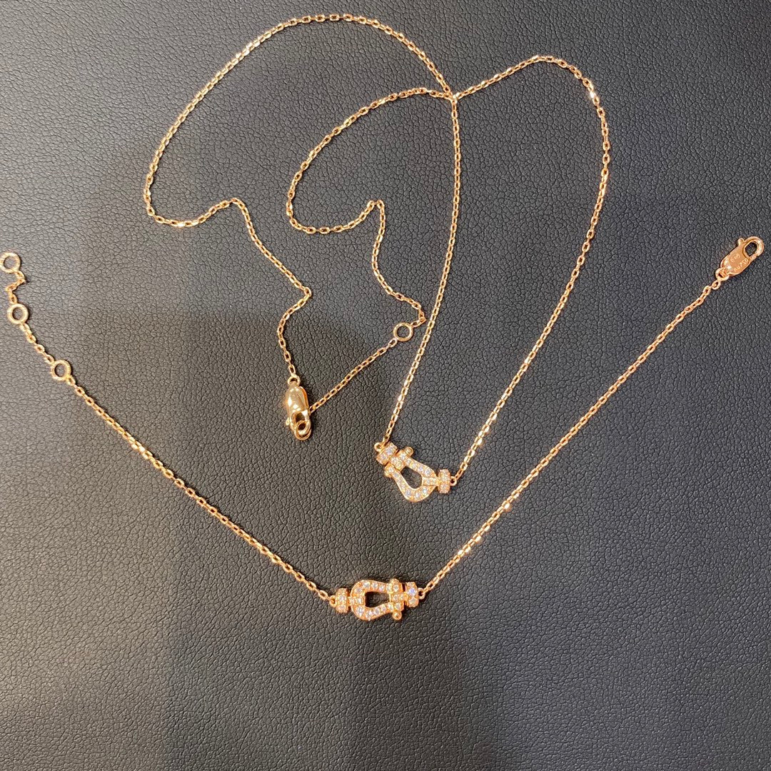 [⭐Maelin]FORCE 10 DIAMOND PINK GOLD NECKLACE MINI MODEL