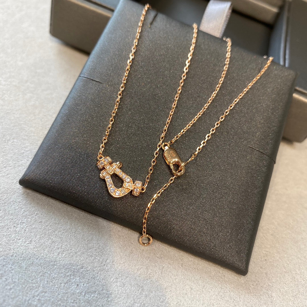 [⭐Maelin]FORCE 10 DIAMOND PINK GOLD NECKLACE MINI MODEL