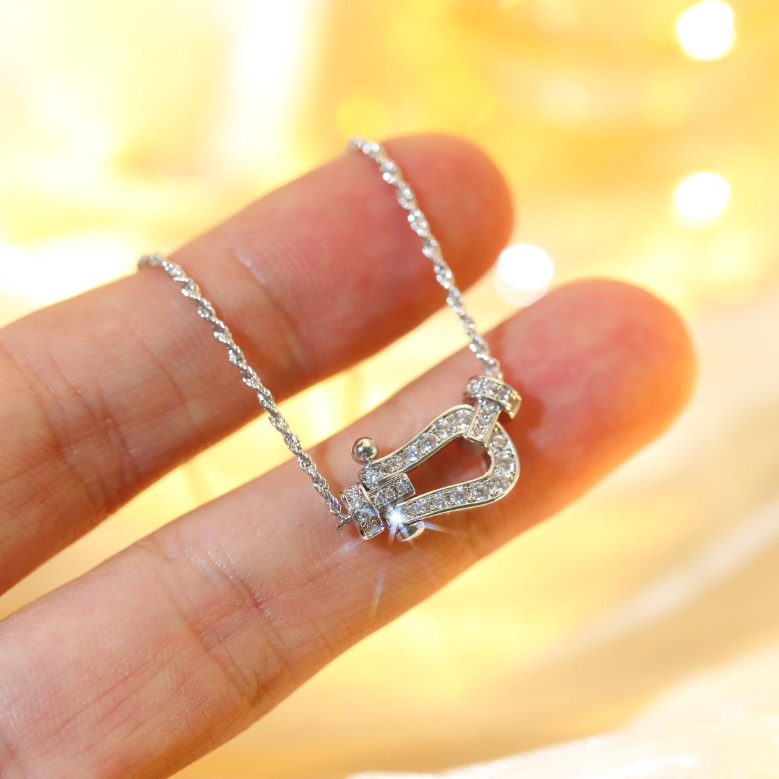 [⭐Maelin]FORCE 10 DIAMOND SILVER NECKLACE MINI MODEL
