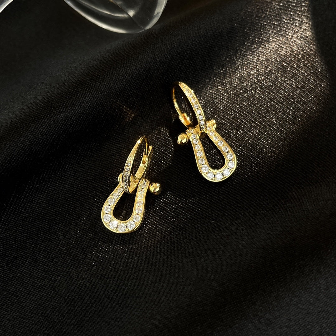 [⭐Maelin]FORCE 10 FULL DIAMOND DROP EARRINGS MEDIUM MODEL