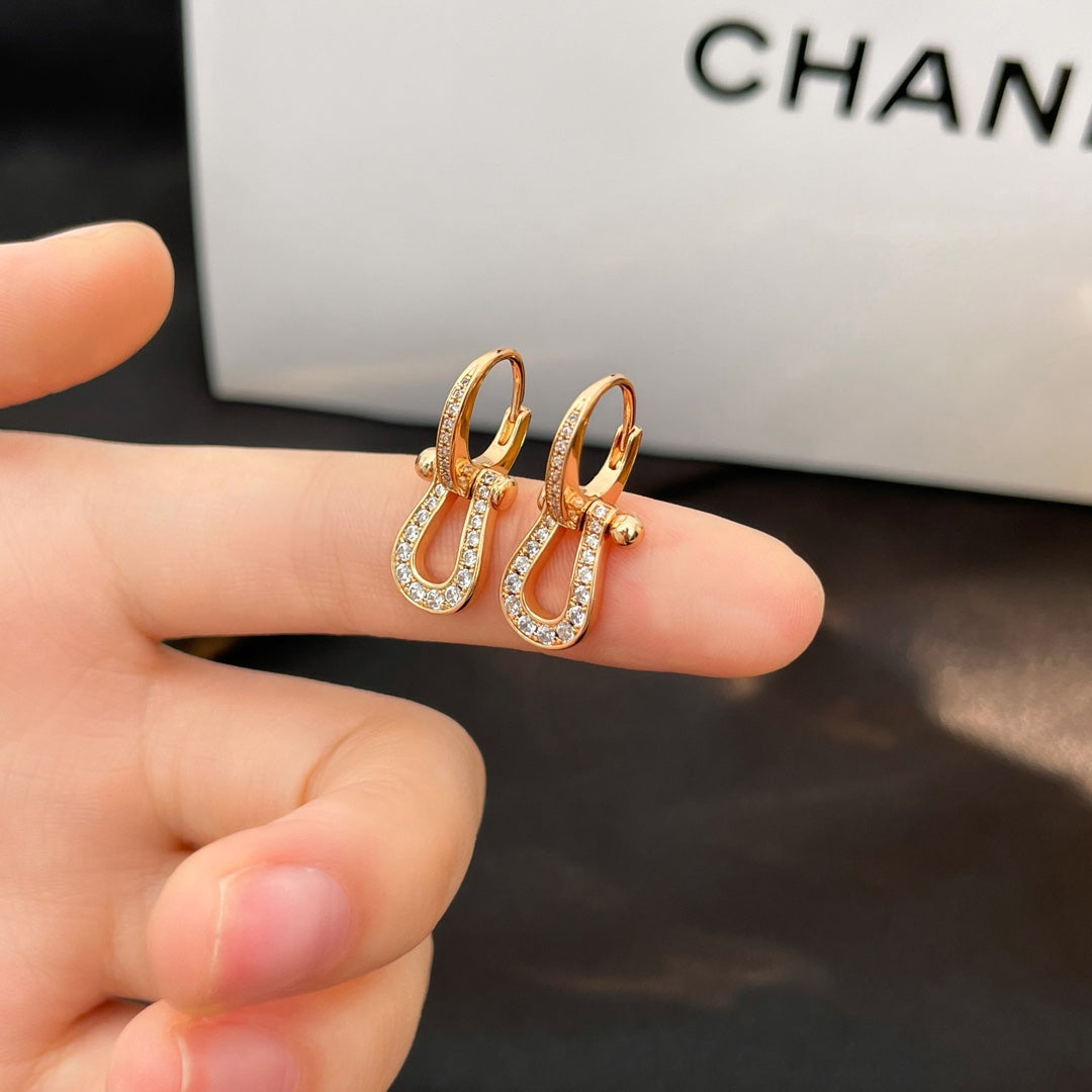 [⭐Maelin]FORCE 10 FULL DIAMOND DROP EARRINGS MEDIUM MODEL