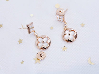 [⭐Maelin]STAR AND SUN PINK GOLD MOP DROP EARRINGS