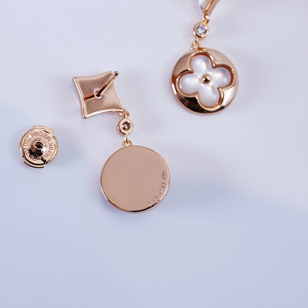 [⭐Maelin]STAR AND SUN PINK GOLD MOP DROP EARRINGS