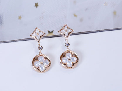 [⭐Maelin]STAR AND SUN PINK GOLD MOP DROP EARRINGS