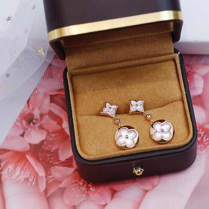 [⭐Maelin]STAR AND SUN PINK GOLD MOP DROP EARRINGS