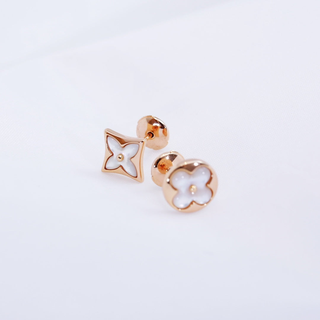 [⭐Maelin]STAR AND SUN PINK GOLD MOP STUD EARRINGS