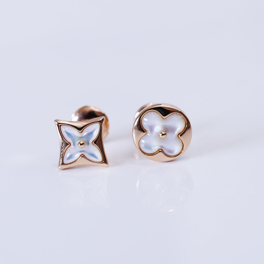 [⭐Maelin]STAR AND SUN PINK GOLD MOP STUD EARRINGS