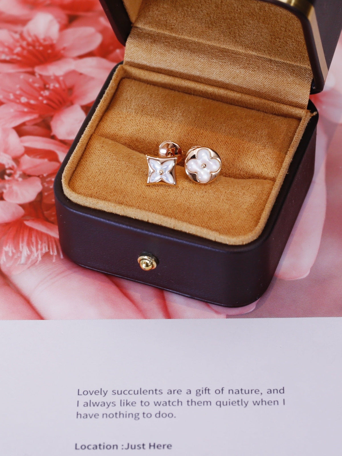 [⭐Maelin]STAR AND SUN PINK GOLD MOP STUD EARRINGS