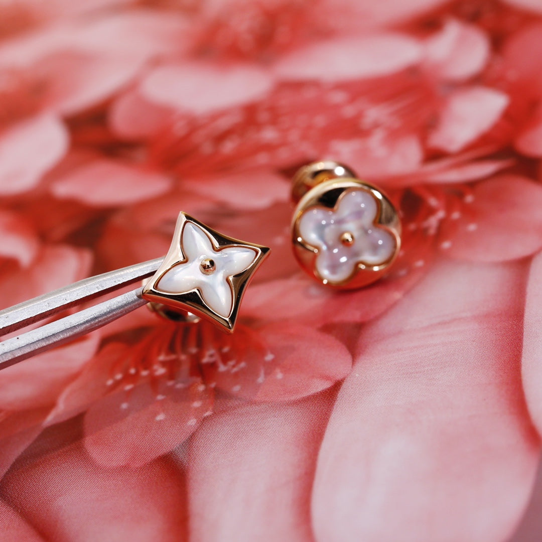 [⭐Maelin]STAR AND SUN PINK GOLD MOP STUD EARRINGS