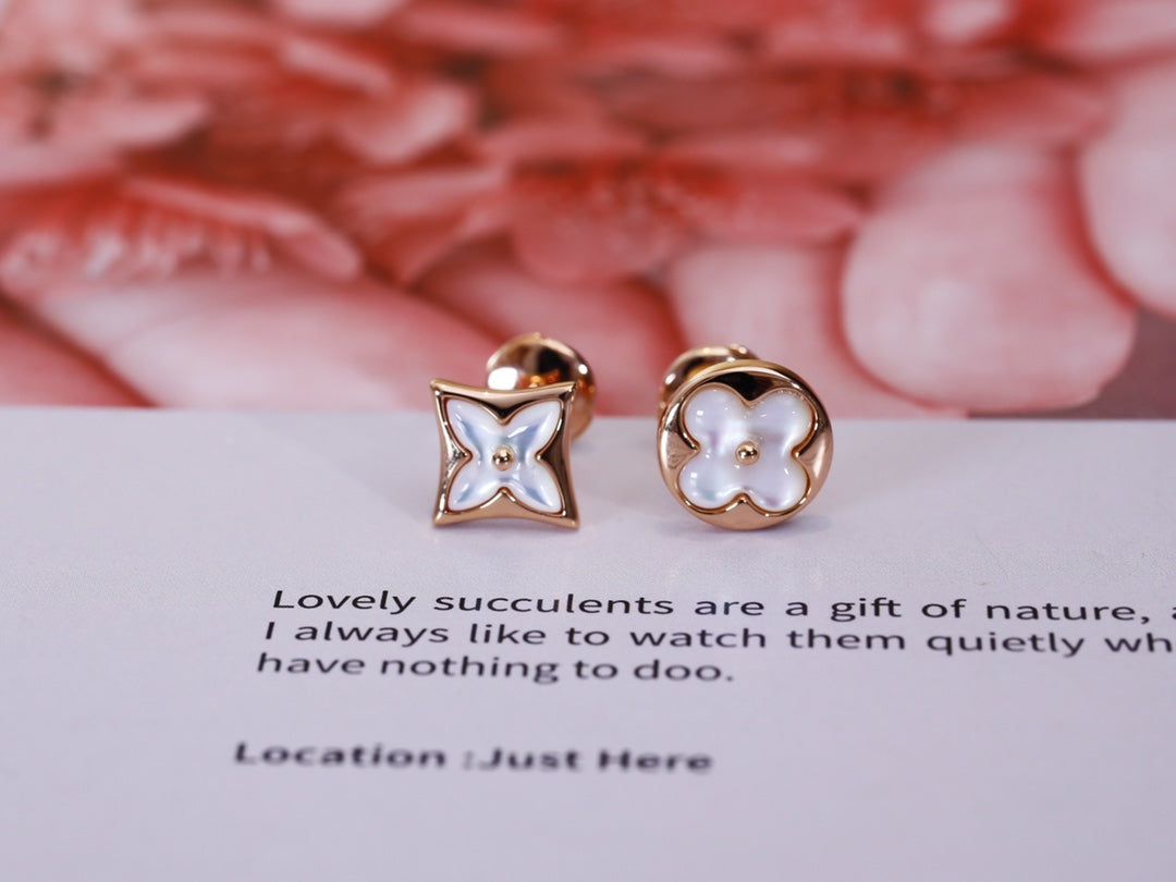 [⭐Maelin]STAR AND SUN PINK GOLD MOP STUD EARRINGS