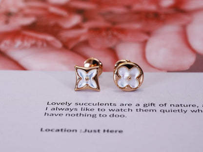 [⭐Maelin]STAR AND SUN PINK GOLD MOP STUD EARRINGS