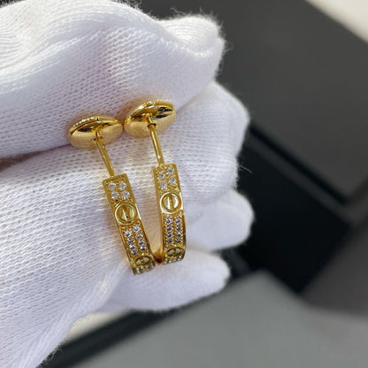 [⭐Maelin]LOVE DIAMOND GOLD HOOP EARRINGS