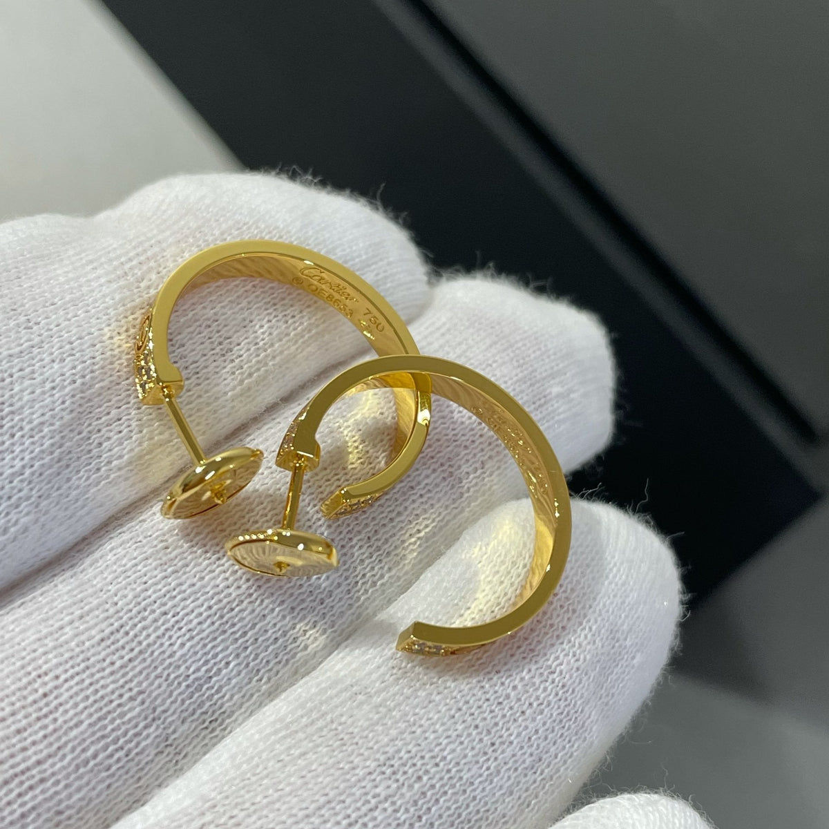 [⭐Maelin]LOVE DIAMOND GOLD HOOP EARRINGS