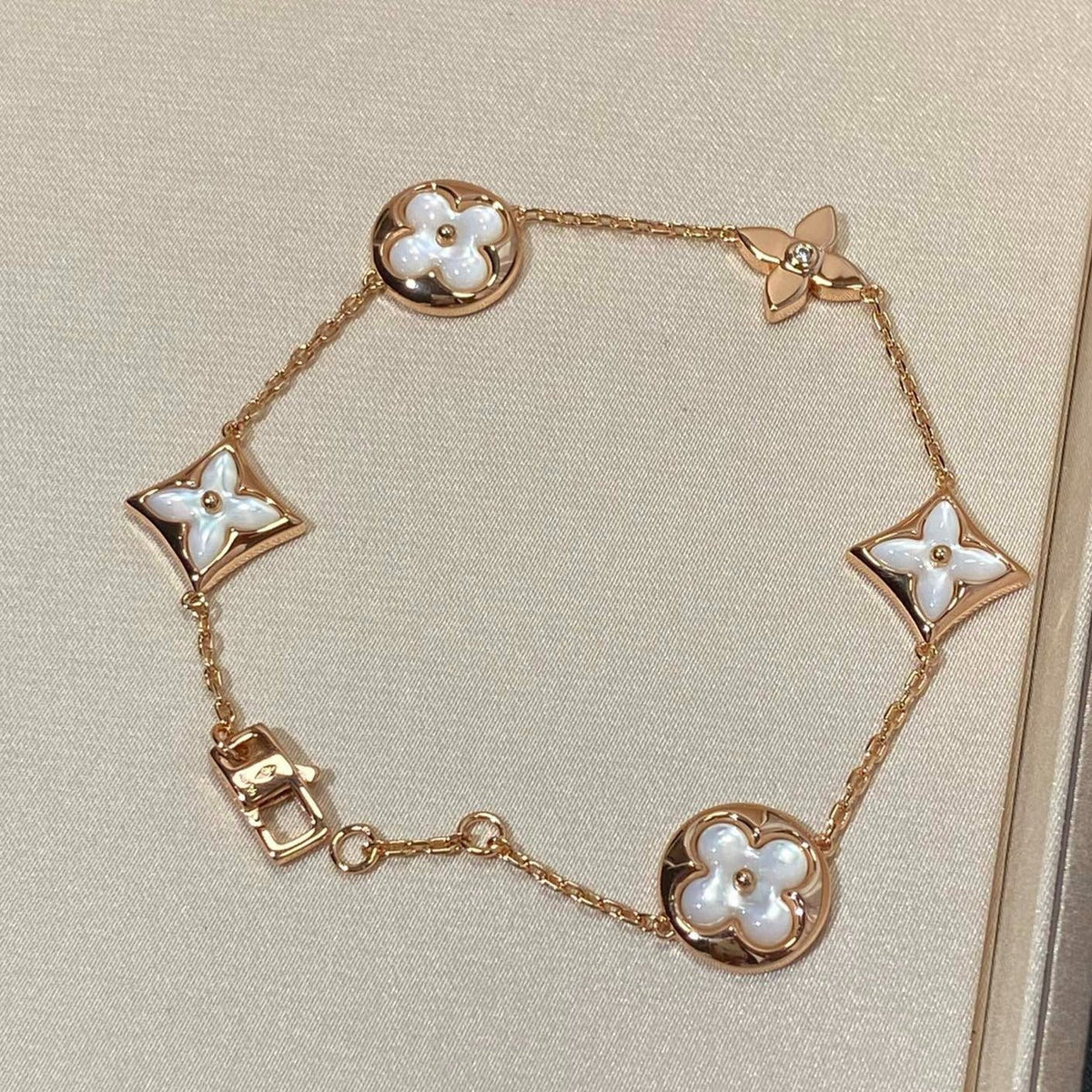 [⭐Maelin]STAR AND SUN 5 MOTIF MOP PINK GOLD BRACELET