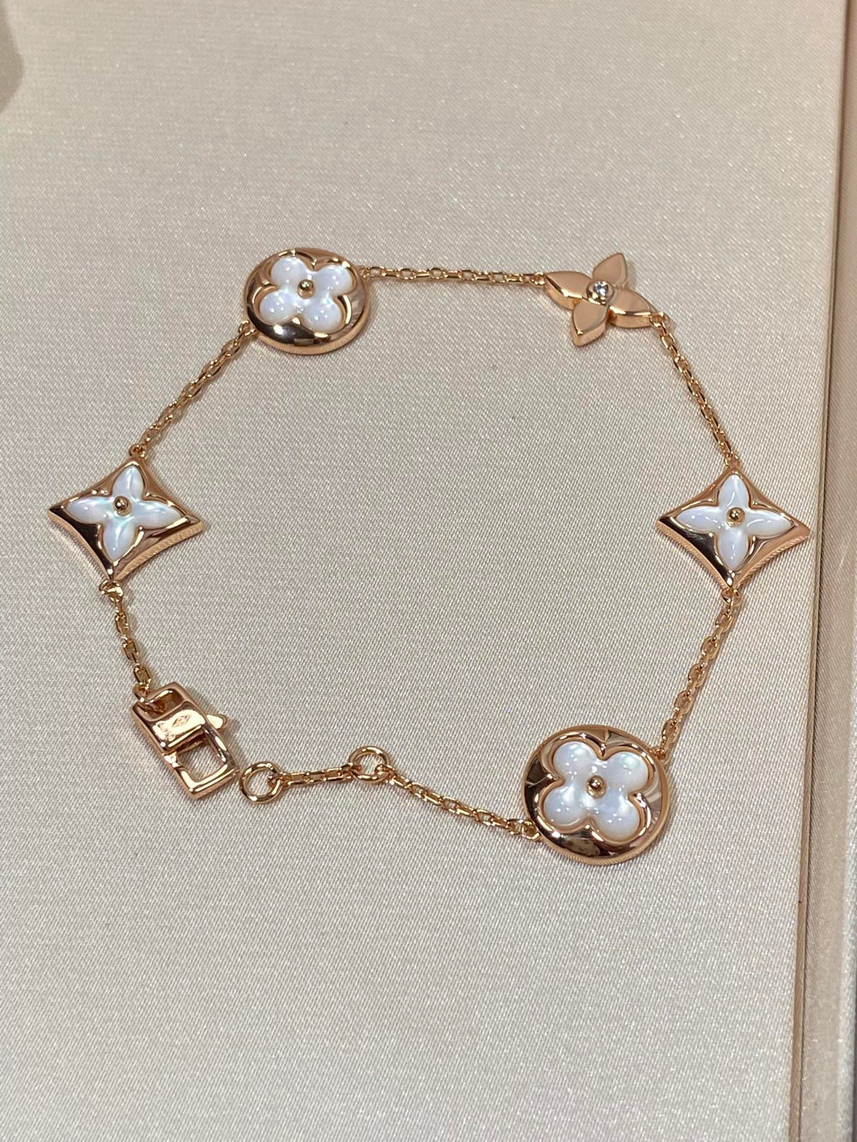[⭐Maelin]STAR AND SUN 5 MOTIF MOP PINK GOLD BRACELET