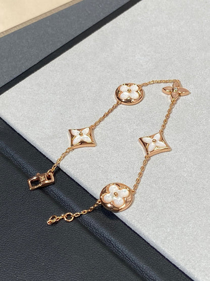 [⭐Maelin]STAR AND SUN 5 MOTIF MOP PINK GOLD BRACELET