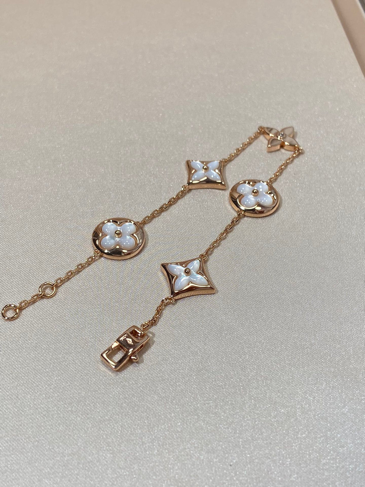 [⭐Maelin]STAR AND SUN 5 MOTIF MOP PINK GOLD BRACELET