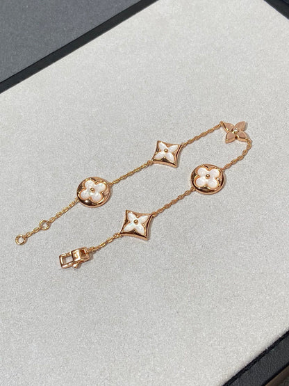 [⭐Maelin]STAR AND SUN 5 MOTIF MOP PINK GOLD BRACELET