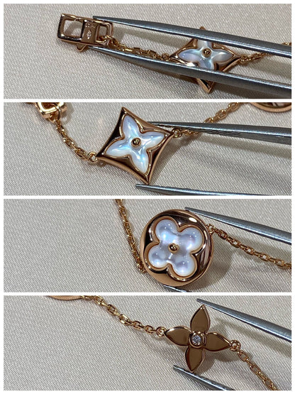 [⭐Maelin]STAR AND SUN 5 MOTIF MOP PINK GOLD BRACELET